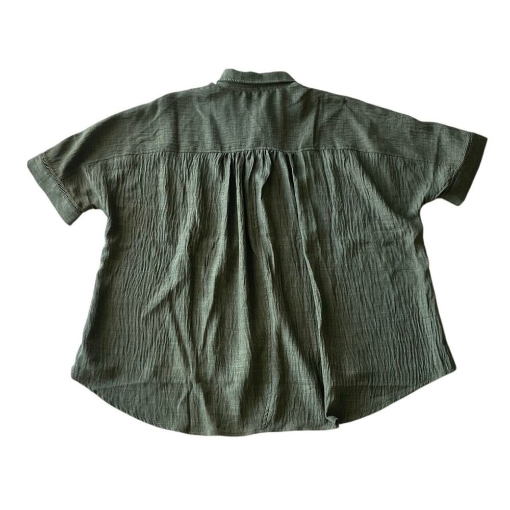 Max Studio London Womens Size Small Oversized Collar Shirt Boxy Button up Baggy - Picture 2 of 6